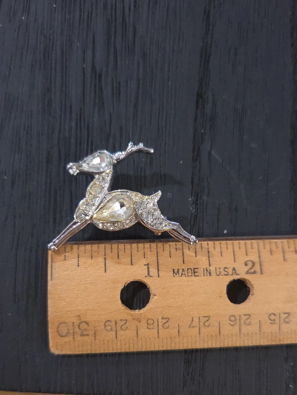 Vintage Leaping Reindeer Rhinestone Brooch Pin - Women's Jewelry